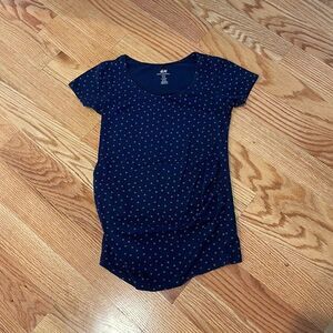 H&M Maternity T shirt Navy Floral XS